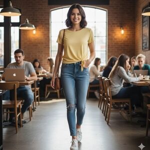 Wandering Dreams Yellow Front Knot Top